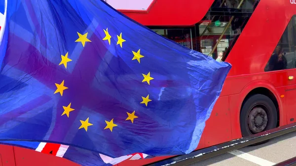 European British Flag Waving Wind Travel Photography — Stock Photo, Image