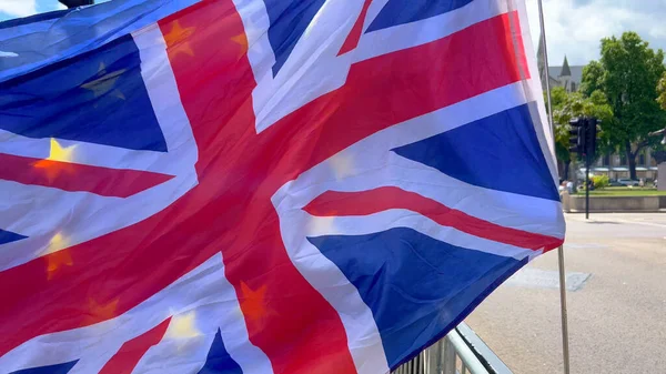 European British Flag Waving Wind Travel Photography — Stock Photo, Image