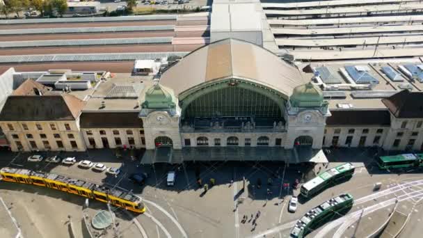 Basel Sbb Central Railway Station City Center Basel Switzerland Travel — Αρχείο Βίντεο