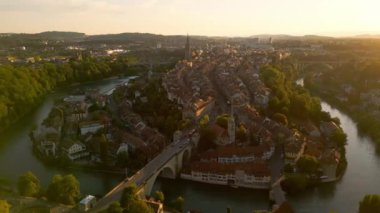 City of Bern in Switzerland from above - the capital city evening view - travel photography