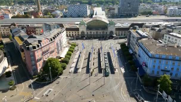 Basel Sbb Central Railway Station City Center Basel Switzerland Travel — Stock video