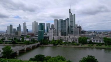 View over Frankfurt Germany with River Main - travel photography
