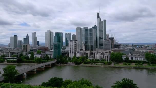View Frankfurt Germany River Main Travel Photography — Stock video