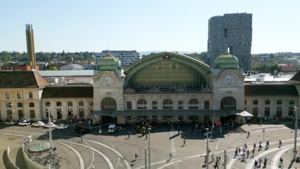 Basel Sbb Central Railway Station City Center Basel Switzerland Travel — Vídeo de Stock