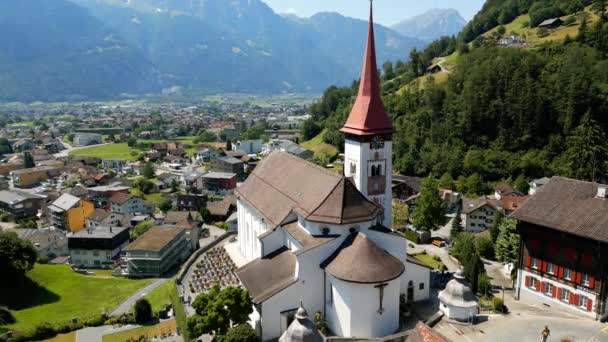 Peter Paul Church Village Burglen Switzerland Klausen Pass Travel Photography — Video
