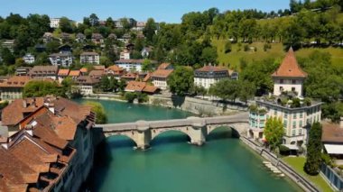 River Aare in the city of Bern Switzerland - view from above - travel photography