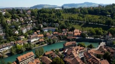 City of Bern in Switzerland from above - the capital city aerial view - travel photography