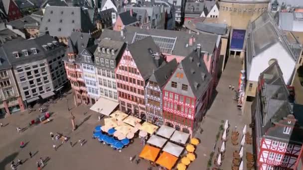 Square Historic City Center Frankfurt Travel Photography — Stockvideo