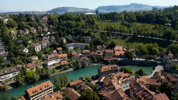 City Bern Switzerland Capital City Aerial View Travel Photography — 비디오