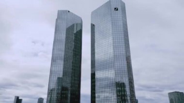 Deutsche Bank Towers in Frankfurt . the headquarter - CITY OF FRANKFURT, GERMANY - JULY 10, 2022