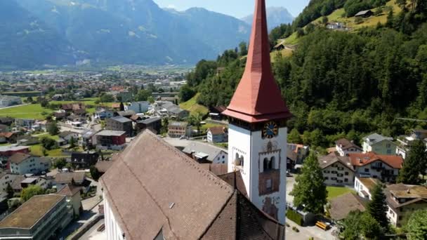 Village Burglen Switzerland Klausen Pass Travel Photography — Vídeo de Stock