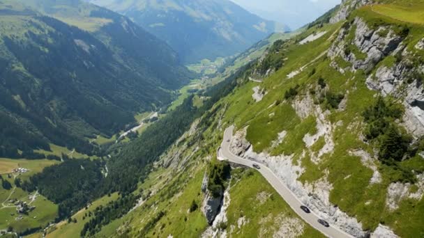 Klausen Pass Mountain Road Switzerland View Travel Photography — Wideo stockowe