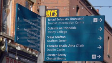 Direction signs in Dublin Temple Bar district - Ireland travel photography