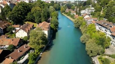 River Aare in the city of Bern Switzerland - view from above - travel photography