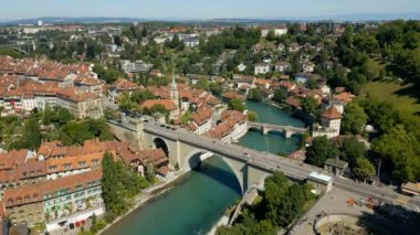 City of Bern in Switzerland from above - the capital city aerial view - travel photography