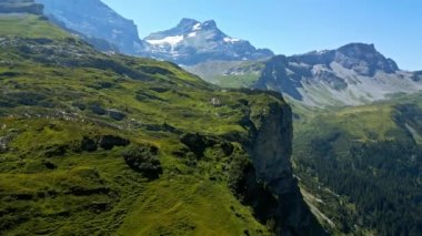 Amazing landscape at Klausen Pass Mountain Road in Switzerland - view from above - travel photography
