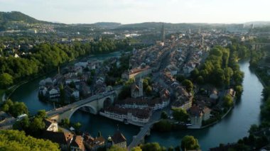 City of Bern in Switzerland from above - the capital city evening view - travel photography