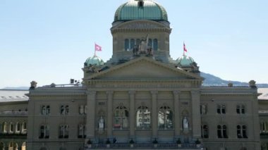 Parliament Building of Bern in Switzerland called Bundeshaus - the capital city aerial view - travel photography