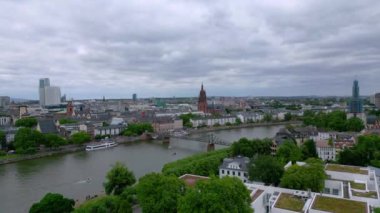 View over Frankfurt Germany with River Main - travel photography