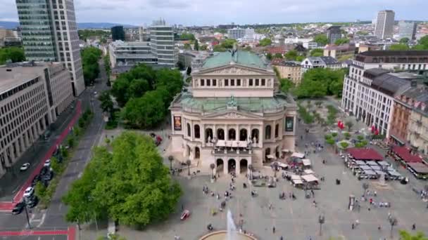 Opera Square Frankfurt Aerial View Travel Photography — Video