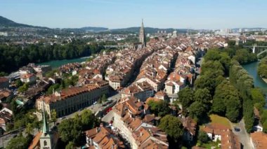 City of Bern in Switzerland from above - the capital city aerial view - travel photography