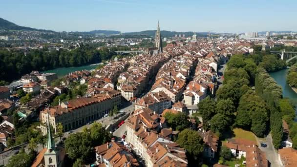 City Bern Switzerland Capital City Aerial View Travel Photography — Stok video