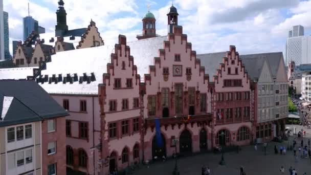 Famous Roemer City Hall Frankfurt Germany Travel Photography — Stock videók