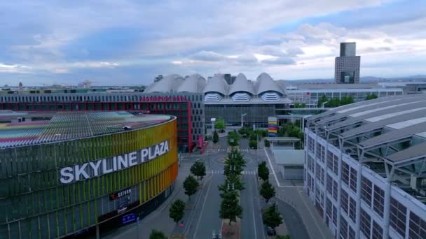 Skyline Plaza Shopping Center Frankfurt Aerial View City Frankfurt Germany — Αρχείο Βίντεο