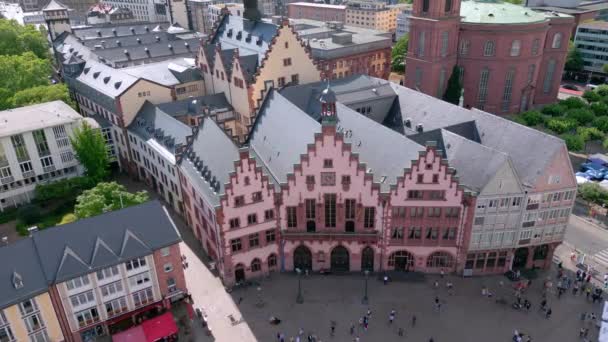 Historic City Center Frankfurt Roemer City Hall City Frankfurt Germany — Stockvideo