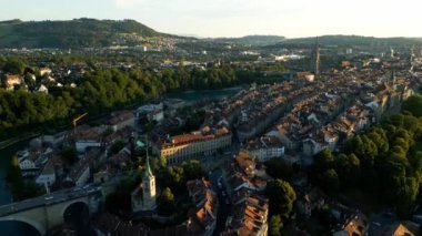 City of Bern in Switzerland from above - the capital city evening view - travel photography