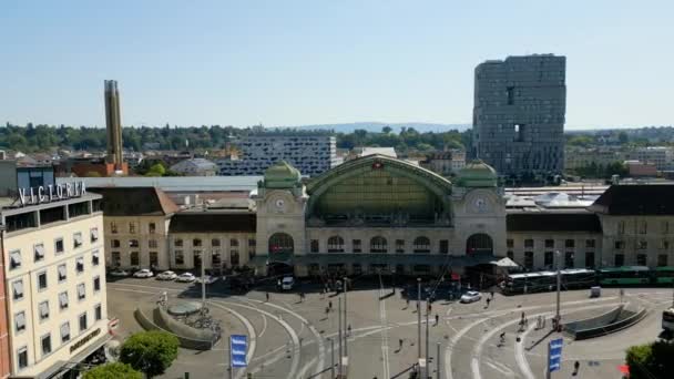 Basel Sbb Central Railway Station City Center Basel Switzerland Travel — Stock Video