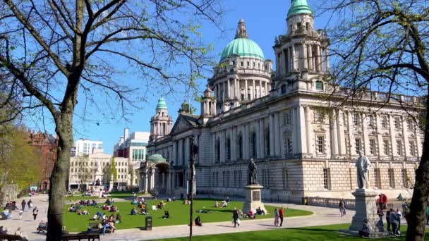 Belfast City Hall City Center — стоковое видео