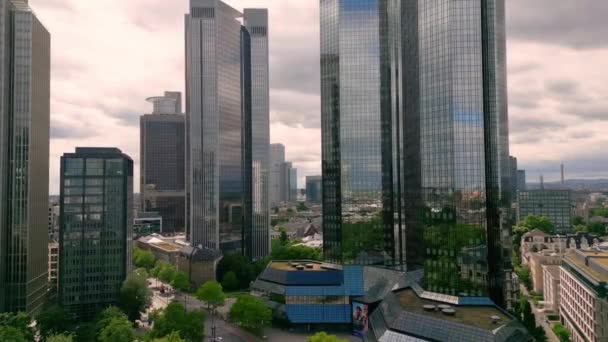 Financial District Frankfurt Germany Aerial View City Frankfurt Germany July — Vídeo de Stock