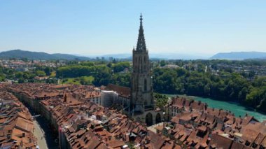 City of Bern in Switzerland from above - the capital city aerial view - travel photography