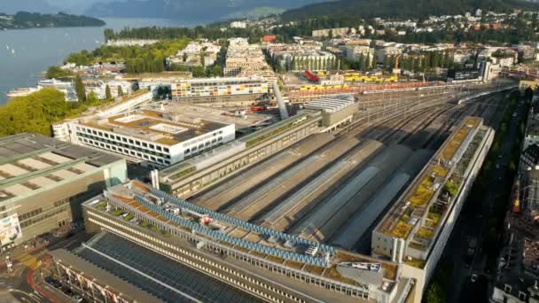 City Lucerne Switzerland Aerial View Travel Photography — Video Stock