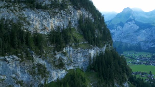 High Mountains Swiss Alps Evening Travel Photography — Stock video