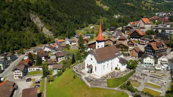 Village Burglen Switzerland Klausen Pass Travel Photography — ストック動画