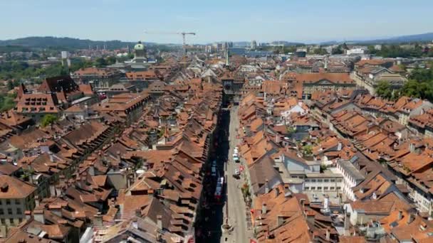 Flight Historic City Bern Switzerland Travel Photography — Vídeo de stock