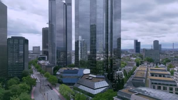 Financial District Frankfurt Germany Aerial View City Frankfurt Germany July — Vídeos de Stock