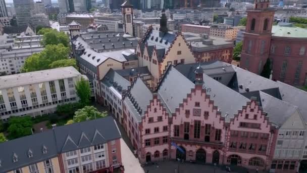 Frankfurt Ünlü Roemer Belediye Binası Seyahat Fotoğrafçılığı — Stok video