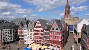 Historic city center of Frankfurt with Roemer City Hall from above - travel photography