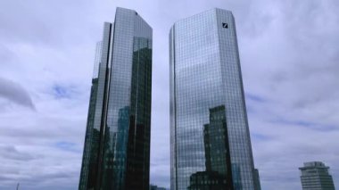 Financial district in Frankfurt Germany - aerial view - CITY OF FRANKFURT, GERMANY - JULY 10, 2022