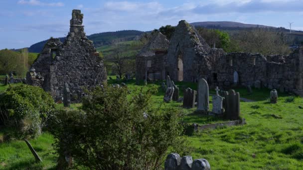 Ancient Cemetery Ruins Church Northern Ireland Ireland Travel Photography Ireland — Stok video