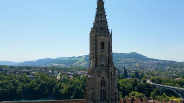 Bern Munster Cathedral Bern Switzerland Travel Photography — Vídeo de Stock