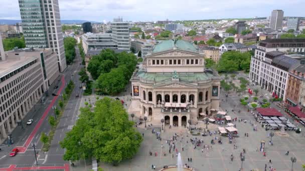 Opera Square Frankfurt Aerial View City Frankfurt Germany July 2022 — Video