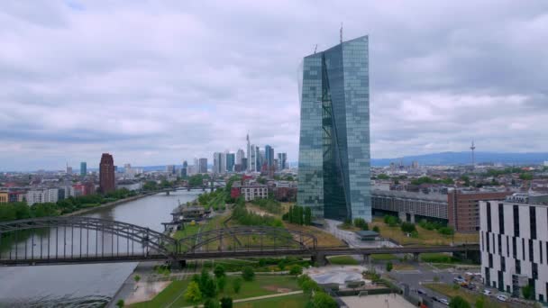 View Frankfurt Germany River Main City Frankfurt Germany July 2022 — Stock Video