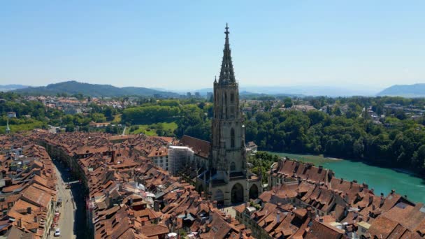 Bern Munster Cathedral Bern Switzerland Travel Photography — Stockvideo