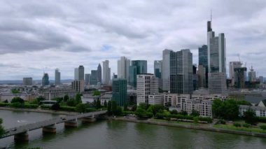 View over Frankfurt Germany with River Main - travel photography