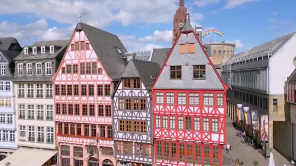 Historic City Center Frankfurt Roemer City Hall Travel Photography — Stock videók