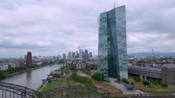 Skyscrapers Frankfurt Financial District City Frankfurt Germany July 2022 — Stockvideo